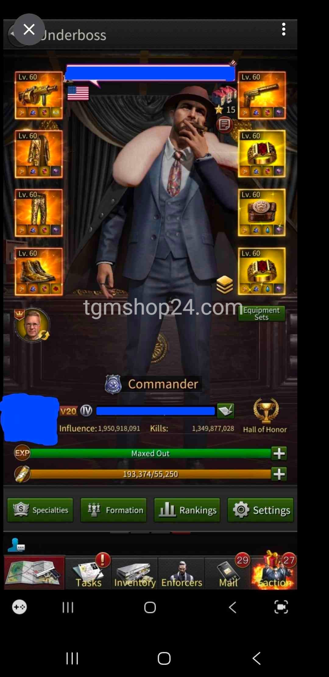 1.9 Billion VIP 20 Raid Leader 5 Legacy GF Stats 2000%